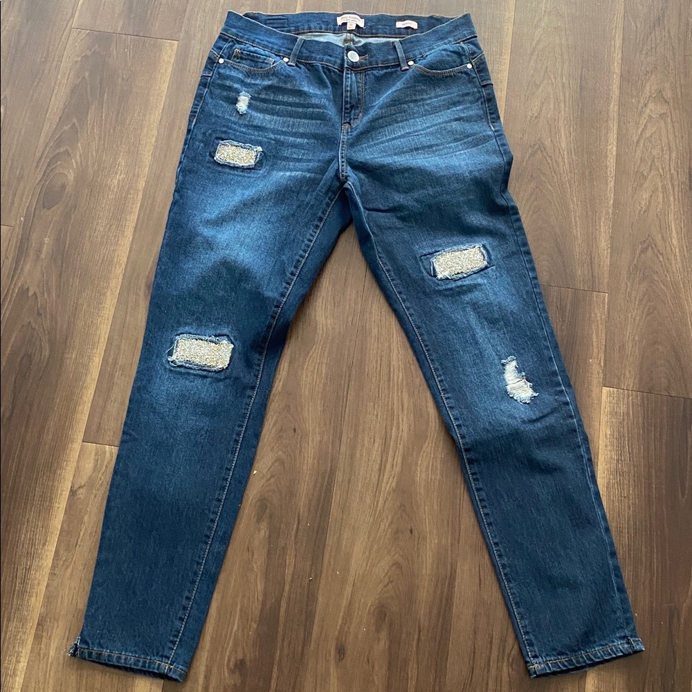 Juicy Couture Blue Distressed Skinny Jeans
